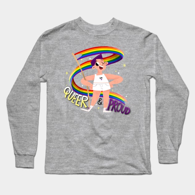 Queer & Proud - Asex heart Long Sleeve T-Shirt by Gummy Illustrations